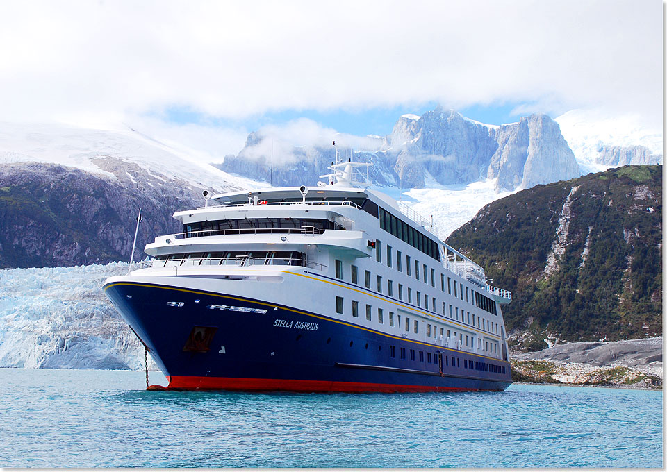 17406 Chilenische Fjorde.STELLA AUSTRALIS vor Gletscher Foto Alexander Moebius Seeshaupt