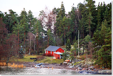 Ein typisches Mkki (finnisch Htte), ein finnisches Ostsee-Ferienhaus.