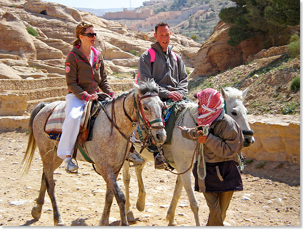 Petra in Jordanien. Ritt zur Felsenstadt.